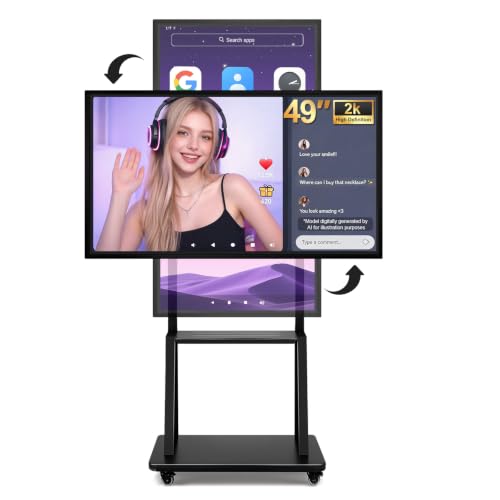 Image of Smart Board 49 Inch Interactive Whiteboard, RK3588 Flagship Chip 6ms Low Latency, Android 12 8+64GB, Wireless Cast & Screen Mirroring, Overseas App Ready for Classroom Office Business Home(Board Only)