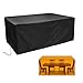Patio Meble ogrodowe obejmuje Heavy Duty Wodoodporne Rattan Cube Tarpaulin Zewnętrzny Stół i krzesło Set Rain Pokrywa prostokątna, konfigurowalna (Color : Black, Size : 180x110x80cm)