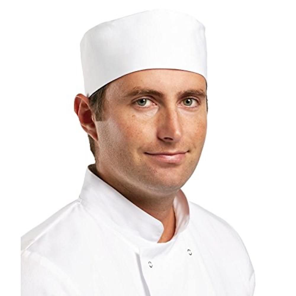 Whites Chefs Unisex Skull Cap Polycotton White, Size M - Cooking Hat with Elasticated Back, Easy to Clean A203-M