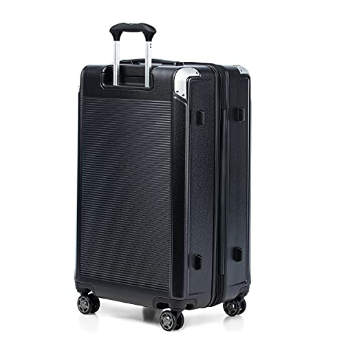 Image of Travelpro Platinum Elite Hardside Expandable Checked Luggage, 8 Wheel Spinner, TSA Lock, Hard Shell Polycarbonate Suitcase, Shadow Black, Checked Large 28-Inch