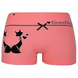 ReKoe 10er Pack Damen Hotpants Microfaser Unterwäsche Katze Panty Hipster Short, Größe:L-XL = 40/42