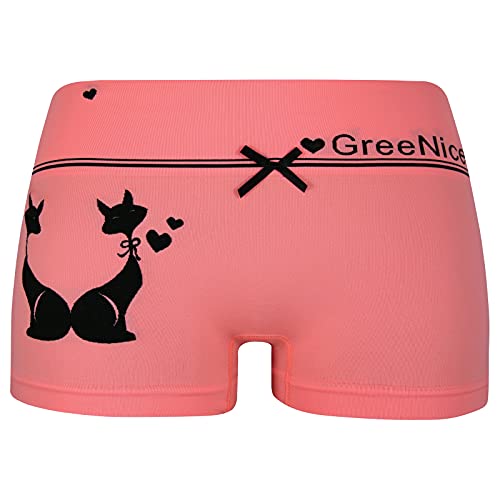ReKoe 10er Pack Damen Hotpants Microfaser Unterwäsche Katze Panty Hipster Short, Größe:L-XL = 40/42