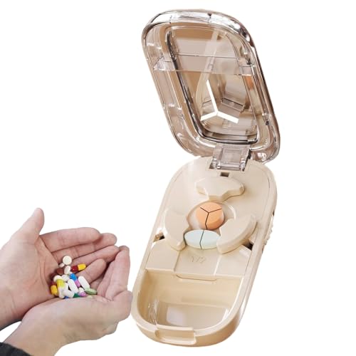 Generico Cortador de comprimidos divisor – Cortador para tabletas pequeñas y grandes | Organizador caja y dispensador de viaje para personas mayores y animales domésticos