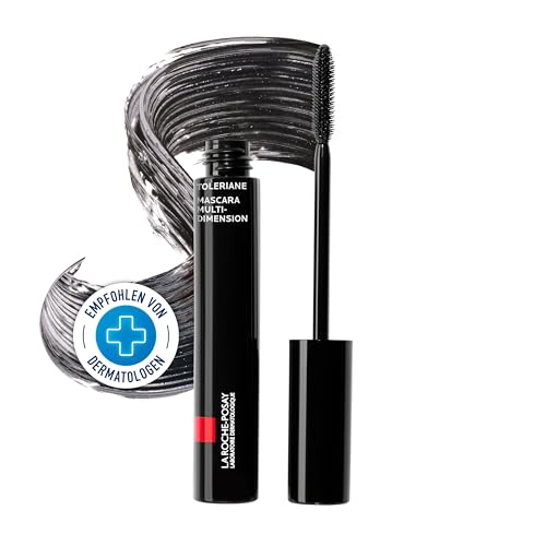 La Roche-Posay Toleriane Mascara Multi-Dimensions, Schützender und nicht-irritierender Mascara, Mit Arginin, Für mehr Fülle und definierte Wimpern, Bis zu 16 Stunden Halt, Farbe: Schwarz, 50 ml