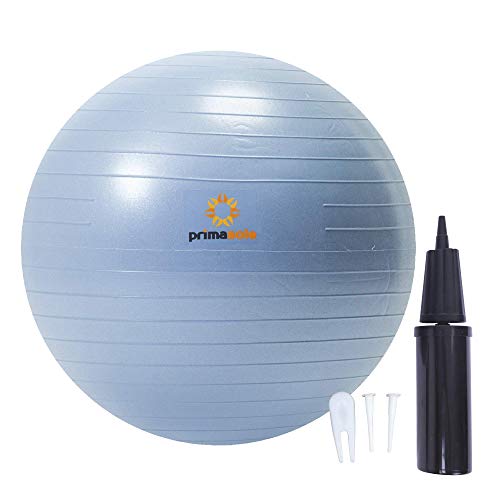 Primasole Yoga & Exercise Ball For Balance Stability Fitness Workout Pilates At Home Office & Gym With Inflator Pump (17.7 Inch Pale Gray) Pss91Nh057A #TOP6