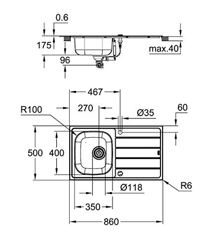 Evier acier inoxydable GROHE - vue 8
