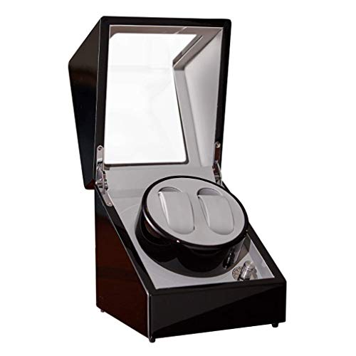 SXSWCH Envernador de Reloj automático Doble, 5 Modo de rotación y Motor de Silencio, Caja de Relojes de Pintura de Piano