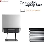 SHOPPINGALL Support pour ordinateur portable réglable et pliable, ergonomie et portable en aluminium Ordinateur portable et tablettes Riser pour bureau, convient à tous les ordinateurs portables et les carnets de notes et tablettes jusqu'à 17 1 cm - SA-LS3-Black