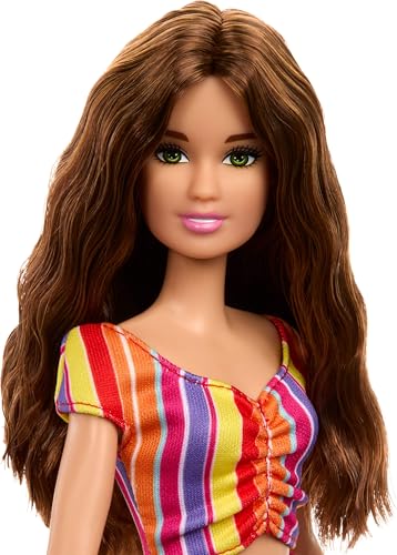Image of Barbie Day at The Fair Doll & Accessory Set with Camera, Balloon Dog & More, Fashionable Festival-Themed Outfit with Pink Overalls Skirt