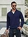 COOFANDY Men's Quarter Zip Pullover Basic Mock Neck Long Sleeve Lightweight Casual Fashion Half Zip Sweatshirts Dressy Navy