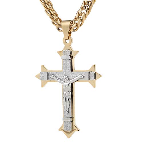 Collier pendentif croix de bijoux de vitesses cadeau idéal homme avec chaîne de bordure élégante