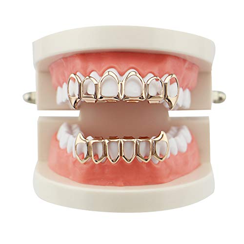 Open Face Grills 6 Teeth Grillz Top And Bottom Set Hip Hop For Your Teeth #TOP4