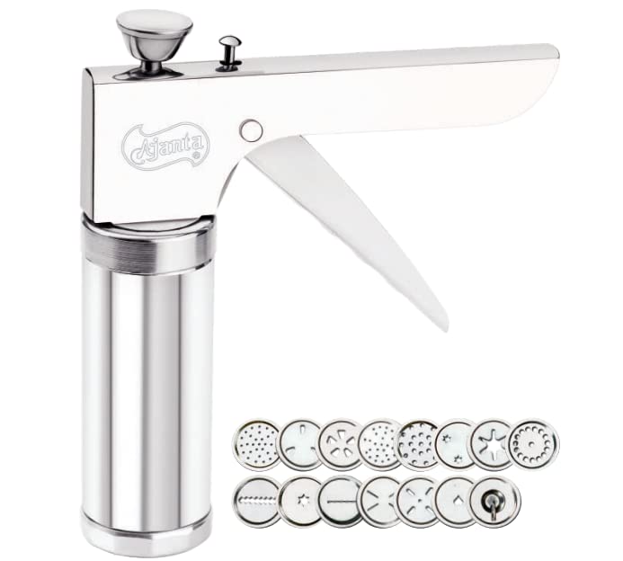 Ajanta Kitchenware Stainless Steel Kitchen Press - 14 Jallies (Silver)