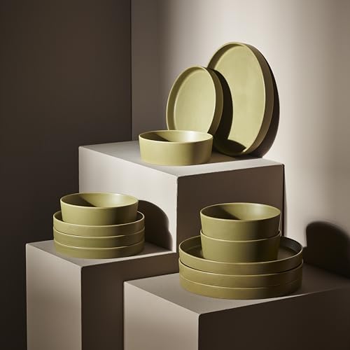 MODAN-24-Piece-Stoneware-Dinnerware-Set-Plates-and-Bowls-Sets-Dish-Set-for-8-Green