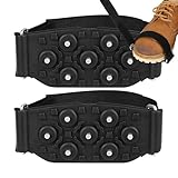 Eissteigeisen Für Stiefel Und Schuhe - 7 Stahl-Noppen Für rutschfest,Schneeschuhe Mit, Winter Bergsteigen Wandern Bergsteigen Outdoor Sport Und Läufer