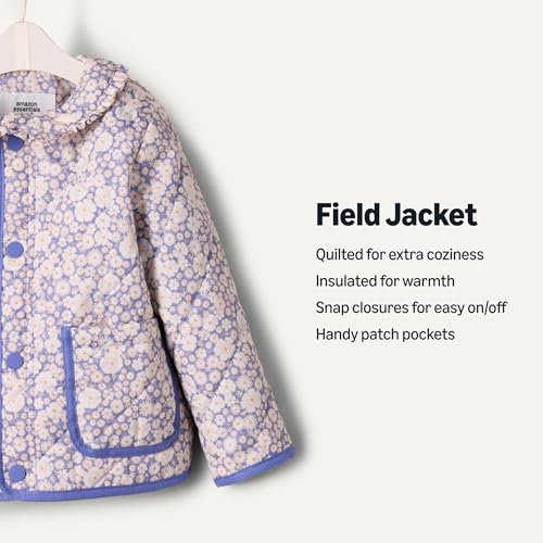 Image of Amazon Essentials x Sofia Grainge Toddler and Baby Girls' Midweight Quilted Field Jacket with Ruffle