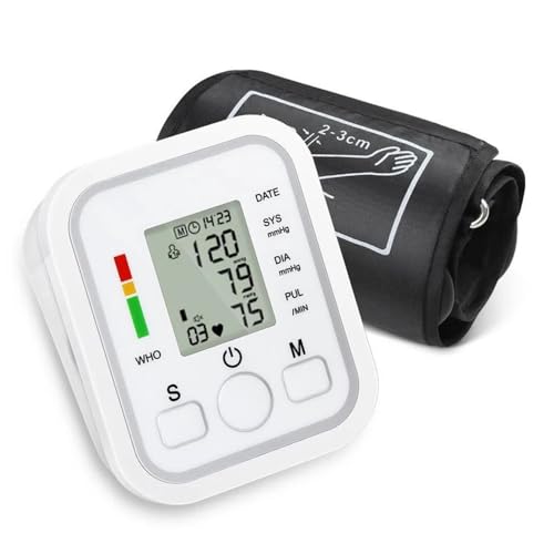 Tensiometro de Brazo, Medidor de Tension Arterial Brazo con Transmisión de Voz, Tensiometro de Brazo Digital 2X99 Memoria, Tensiómetro de Brazo para Uso Doméstico (Brazalete 22-32cm)