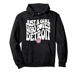 NBA Just a Girl Who Loves the Detroit Wavy Pistons Logo Pullover Hoodie