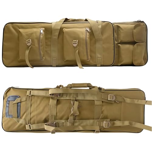 ACEXIER 81cm / 94cm / 115cm Taktisches Jagdgewehr Waffenkoffer Airsoft Waffentasche Outdoor Militär Schießen Scharfschützengewehr Carry Protection Rucksack (115CM,Tan)