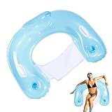 Pool Floats Adult - Foldable Floating Raft - Inflatable Lounger Air Sofa with 2 Handles and Cup Holder,for Women Outdoor Swimming Pool Swim Water River