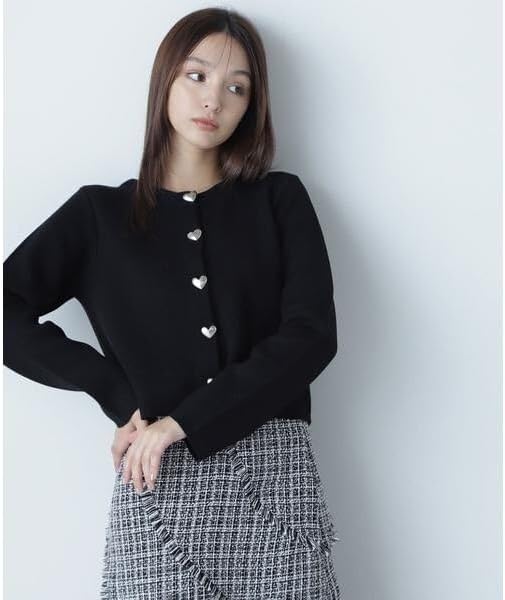 Amazon | ハートボタンニットジャケット | カーディガン・ボレロ 通販