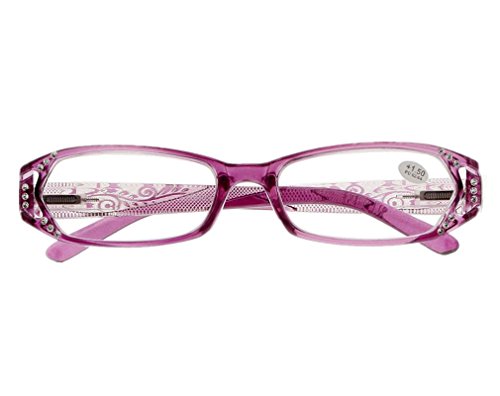 Fashion Rhinestone Flower Womens Spring Hinge Reading Glasses2