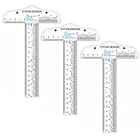15,2 cm Acryl, transparent, T-Lineal, 3-teilig, T-Lineal für Bastelzeichnungen und allgemeine Layoutarbeiten, Kunstrahmen, Zeichnen, Scrapbooking, Basteln