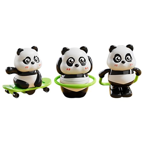 Imagen de Juguete De Cuerda Mecánica 3 Piezas Tema Panda Sin Pilas