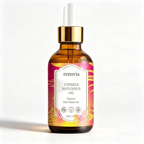 Renovia Cyperus Rotundus Oil For Hair Removal Herbal Body Oil Serum with Peppermint Lightweight Moisturizing & Soothing Formula for Smooth-Looking Skin Suitable for All Skin Types (1 Bottle)