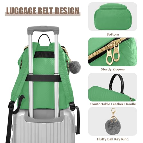 Sac de voyage tendance vert trèfle avec pompon pour weekend - 4