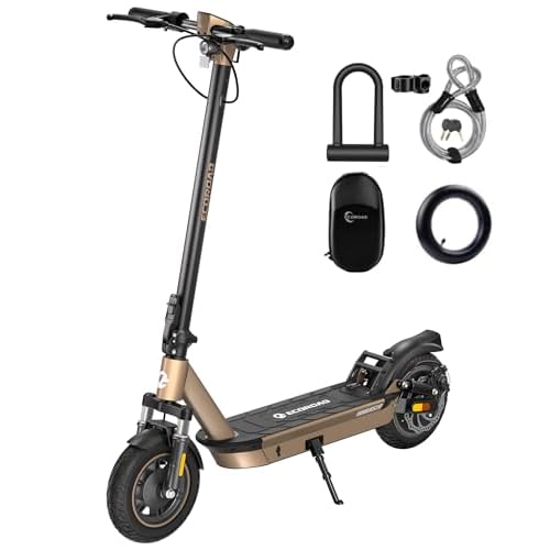 ECOROAD EC9/10 Electric Scooter for Adults, 500/750W Motor & 21/25 MPH & 25/32 Miles Long Range, 10" Tires with Dual Suspension, Foldable Commuting E