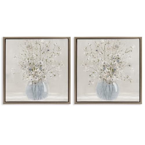 Cadres flottants en verre Carol Robinson de 45x45 cm marron avec motif bouquet