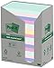 Produktbild Post-it Recycling Notes, Assortierte Farben, Packung mit 16 Blöcken, 100 Blatt pro Block, 76 mm x 127 mm, Farben: Grün, Pink, Blau, Gelb - Selbstklebende Notizzettel aus 100% Recyclingpapier