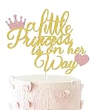 Little Princess Baby Shower Cake Topper - Gender Reveal Party Decoration (Gold)