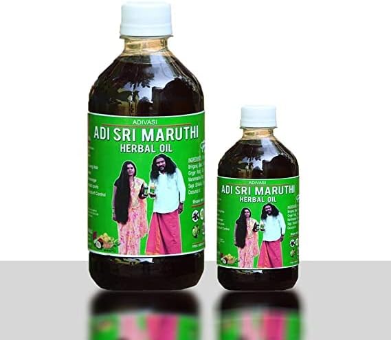Adivasi maruthi herbal Hair oil 500ml made by pure ayurvedic herbs 500Ml helps growth of long hair
