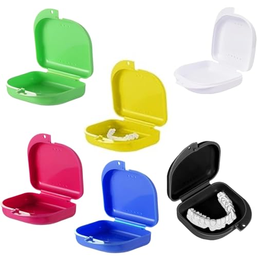 JFangZHZH Caja para dentadura postiza,6 Piezas Estuche para prótesis Dental,Portadentaduras,Caja retenedor Dental,Almacenamiento para dentaduras,higiénica para prótesis para Aparatos por Dentadura