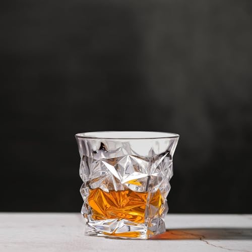 Vasos de whisky de vidrio premium Happyyami con acabado sofisticado y diseño chic de bar 5