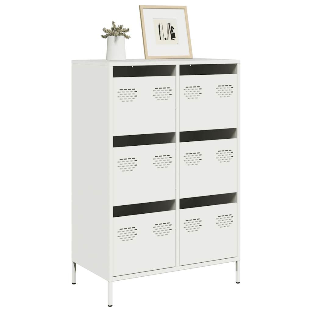 Armario de jardín blanco para interior dormitorio 68 x 39 x 101,5 cm acero