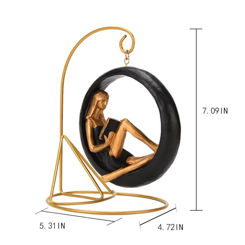 Figura Estatua Resina Mujer Yoga Leyendo 7.1" Alto miniatura 2