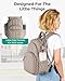 BAGSMART College Laptop Backpack, Travel Backpack for Women, Quilted Casual Daypack, Water-Resistant Bookbag for 15.6 Inch Laptop, Camel