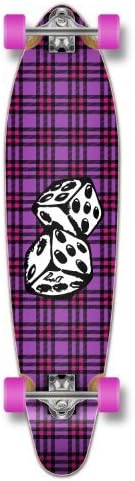 New Graphic Complete Longboard KICKTAIL 70's Shape Skateboard w/ 71mm Wheels, DICE