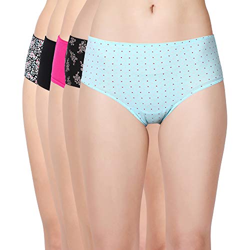 Image of Enamor Women's Cotton CR18 Mid Waist Hipster Panty - Colors May Vary - Pack of 5