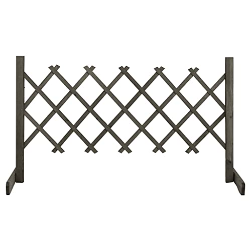 Barrière de Sécurité Extensible, Clôture de Jardin Treillis Extérieur Gris 120x60 cm Bois de sapin