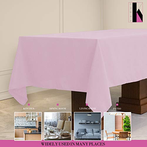 Kadut Rectangle Tablecloth (60 X 102 Inch) Pink Rectangular Table Cloth For 6 Foot Table | Heavy Duty Fabric | Stain Proof Table Cloth For Parties, Weddings, Kitchen, Wrinkle-Resistant Table Cover #TOP3