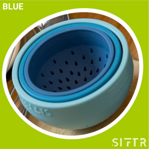 Siftr (Blue) Nesting Can Strainer Mini Colander Set - Space Saving Small Colanders And Strainers - Multi Use Kitchen Gadget - Silicone Can Strainer #TOP7