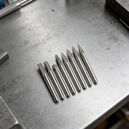 Juego de 8 fresas de carburo de tungsteno para metal miniatura 5