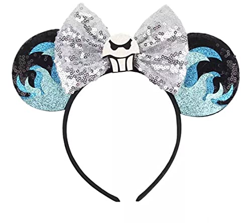 Image of CLGIFT Hades Minnie Ears,Pick your color, Evil Minnie Ears, Halloween minnie ears, Rainbow Sparkle Mouse Ears,Classic Red Sequin Minnie Ears (Hades)