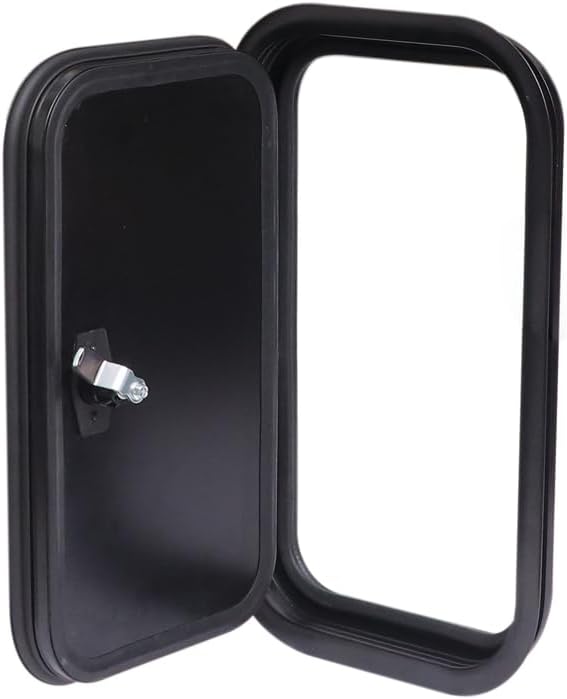 Rv Luggage Door, Rounded Aluminum Camper Door, 19.7x11.8 Inch Access Door with Two Keys, Suitable for Rv Camper Trailer Luggage Door (Black)