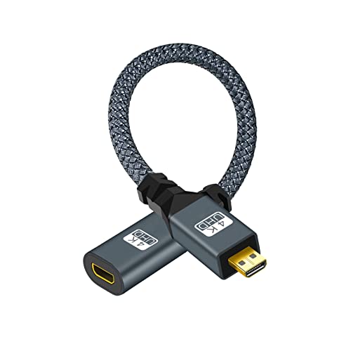 Twozoh Adaptador Micro HDMI Macho a Hembra Tipo D, Soporte 3D/4K 1080p   20CM