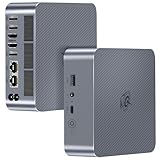 Beelink Mini PC EQi12, Intel Core i5 12450H (8C/12T, até 4,4GHz), 24GB LPDDR5 5200MHz 500GB PCle4.0 SSD, Mini Computador Dual HDMI Display 4K, Dual Gigabit LAN, WiFi6/BT5.2/AI Micro PC